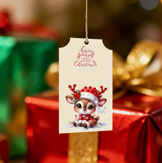 Preview: Diamond Painting 12er Set Weihnachts Rentiere Geschenkanhänger